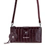 Bloominbag Burgundy Croco Lozan Hakiki Süet Çapraz Askılı Telefon Bölmeli Cüzdan Çanta