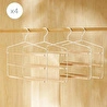 Ocean Home Textile 4'lü 3 Katlı Ahşap Destekli Mat Beyaz Renk Metal Giysi Askısı 32 X 36.5 X 0.47 Cm