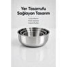 Vienev 3'lü Paslanmaz Çelik Karıştırma Kabı Seti - 1200-2500-4000 Ml Metal Kase Takımı