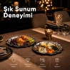 Vienev 2'li Metal Sunum Tabağı Seti 24 Cm - Çiçek Dekor Sunum Tepsi