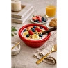 Beige & Stone Seramik Donut Dondurma Bowl Kahvaltılık Tatlı Salata Kase Kırmızı