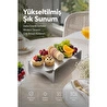 Vienev Paslanmaz Metal Bükülebilir Ayaklı Sunumluk - Dekoratif Sunum Tablası