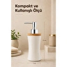 Vienev Bambu Kapaklı Porselen Sıvı Sabunluk 300 Ml Bej