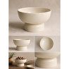 Beige & Stone Seramik Ayaklı Sunum Kasesi 19 Cm Meyve Salata Kasesi Dekoratif Servis Ve Sunumluk