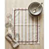 Beige & Stone Kahverengi Çizgili Bordo Biyeli Amerikan Servisi 2'li Set 33x44 Cm Sofra Ve Masa Düzeni Dekoru