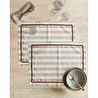 Beige & Stone Kahverengi Çizgili Bordo Biyeli Amerikan Servisi 2'li Set 33x44 Cm Sofra Ve Masa Düzeni Dekoru