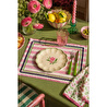 Beige & Stone Pembe Çizgili Açık Yeşil - Lacivert Biyeli Amerikan Servisi 2'li Set 33x44 Cm Sofra Ve Masa Düzeni Dekoru