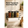 Vienev Yapışkanlı Siyah Metal Mutfak Rafı Ve Kağıt Havluluk
