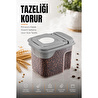 Vienev 6'lı Erzak Saklama Kabı Seti 4x1.8l + 2x3.6l Şeffaf Gri Kapaklı Bakliyat Düzenleyici Organizer