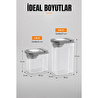 Vienev 6'lı Erzak Saklama Kabı Seti 4x1.8l + 2x3.6l Şeffaf Gri Kapaklı Bakliyat Düzenleyici Organizer