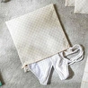 Ocean Home Textile 5'li Su Geçirmez Pvc Astarlı Bej Dama Desen Islak Kuru Çanta Seti 20 X 13 / 24 X 20 / 30 X 24 / 28 X 30 / 30 X