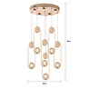 Apliqa Beckett 6'lı Kristal Top Başlıklı Gold Sarkıt Led Avize