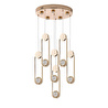 Apliqa Beckett 6'lı Kristal Top Başlıklı Gold Sarkıt Led Avize