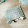 Ocean Home Textile 5'li Su Geçirmez Pvc Astarlı Mint Dama Desen Islak Kuru Çanta Seti 20 X 13 / 24 X 20 / 30 X 24 / 28 X 30 / 30 X