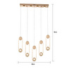 Apliqa Beckett 5'li Sıralı Kristal Top Başlıklı Gold Sarkıt Led Avize
