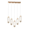 Apliqa Beckett 5'li Sıralı Kristal Top Başlıklı Gold Sarkıt Led Avize