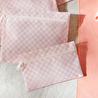 Ocean Home Textile 5'li Su Geçirmez Pvc Astarlı Pembe Dama Desen Islak Kuru Çanta Seti 20 X 13 / 24 X 20 / 30 X 24 / 28 X 30 / 30