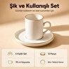 Vienev Porselen Altın Yaldızlı 6 Kişilik Kahve Fincanı Takımı Seti 12 Parça