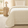 Ocean Home Textile %100 Pamuk Kumaş Kapitoneli Ekru Çok Amaçlı Tek Kişilik Yatak Örtüsü Seti 1 Adet 180 X 230 / 1 Adet 50 X 70 Cm
