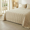 Ocean Home Textile %100 Pamuk Kumaş Kapitoneli Bej Çok Amaçlı Çift Kişilik Yatak Örtüsü Seti 1 Adet 250 X 230 / 2 Adet 50 X 70 Cm