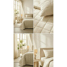 Ocean Home Textile %100 Pamuk Kumaş Kapitoneli Bej Çok Amaçlı Tek Kişilik Yatak Örtüsü Seti 1 Adet 180 X 230 / 1 Adet 50 X 70 Cm