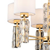 Apliqa Darell 6'lı Beyaz Şapkalı Gold Kristalli Taşlı Modern Tasarım Kristal Salon Avize