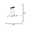 Apliqa Sofia Sıralı 60 Watt Siyah Gold Modern Oturma Odası, Yemek Masası Üstü, Salon Avize
