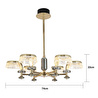 Apliqa Ekerd 6'lı Gold 50 Watt Yuvarlak Kristalli Modern Sarkıt Salon Led Avize
