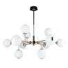 Apliqa Sofia 12'li Siyah Gold 100 Watt Yuvarlak Modern Oturma Odası, Salon Avize