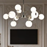 Apliqa Sofia 12'li Siyah Gold 100 Watt Yuvarlak Modern Oturma Odası, Salon Avize