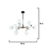 Apliqa Sofia 12'li Siyah Gold 100 Watt Yuvarlak Modern Oturma Odası, Salon Avize