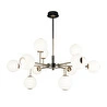 Apliqa Sofia 12'li Siyah Gold 100 Watt Yuvarlak Modern Oturma Odası, Salon Avize