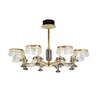 Apliqa Ekerd 8'li Gold 70 Watt Yuvarlak Kristalli Modern Sarkıt Salon Led Avize
