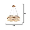 Apliqa Laden 50'lik Gold 60 Watt Kristal Taşlı Modern Salon Led Sarkıt Avize