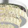 Apliqa Valeria 2 Katlı Elips Plafonyer Elips Ledli 3 Renkli Kristalli Taşlı Modern Tasarım Led Kristal Salon Avize