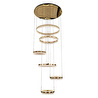 Apliqa Canel Gold 6 Katlı 485 Watt Kristal Taşlı Modern Led Sarkıt Led Avize