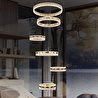 Apliqa Canel Gold 6 Katlı 485 Watt Kristal Taşlı Modern Led Sarkıt Led Avize