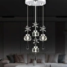 Apliqa Amaris 4'lü Yuvarlak 3 Renkli 52 Watt Krom Kelebek Led Avize Kristal Ledli Modern Oturma Odası Salon Sarkıt Avize