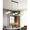 Apliqa Grayson Krom 6'lı 72 Watt Sıralı 3 Renkli Led Salon Avize