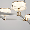 Apliqa Grayson Krom 6'lı 72 Watt Sıralı 3 Renkli Led Salon Avize