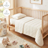 Ocean Home Textile %100 Pamuk Kumaş Kapitoneli Ekru Çok Amaçlı Bebek Yatak Örtüsü Seti 1 Adet 100 X 150 / 1 Adet 37 X 47 Cm