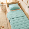 Ocean Home Textile %100 Pamuk Kumaş Kapitoneli Mint Çok Amaçlı Bebek Yatak Örtüsü Seti 1 Adet 100 X 150 / 1 Adet 37 X 47 Cm