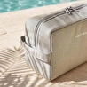 Ocean Home Textile Termal Astarlı Su İtici Leke Tutmaz Gri Renk Jüt Keten Makyaj İlaç Çantası 25 X 15 X 12.5 Cm