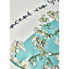 Bella Maison Van Gogh Almond Blossom Pamuklu Baskılı Dekoratif Yastık Kılıfı Turkuaz (43x43 Cm) Turkuaz