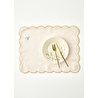 Bella Maison Daisy Baskılı Scallop Kenar Amerikan Servis Bej (35x45 Cm) Bej