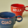 Bella Maison Line Espresso 2'li Seti Mavi-kırmızı (105 Cc) Çok Renkli