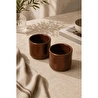 Beige & Stone 2'li Set Kahverengi Seramik Kupa 175 Ml Minimal Kahve Kupası Çay Fincanı Espresso Ve Türk Kahvesi Bardağı
