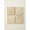 Bella Maison Ephesus 4'lü Traverten Bardak Altlığı (10x10 Cm) Naturel