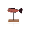 The Mia Retro Ahşap Balık Figürlü Masaüstü Obje 14 Cm