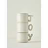 Bella Maison Joy Stoneware Yılbaşı 3'lü Kupa Seti Krem (390 Cc) Krem